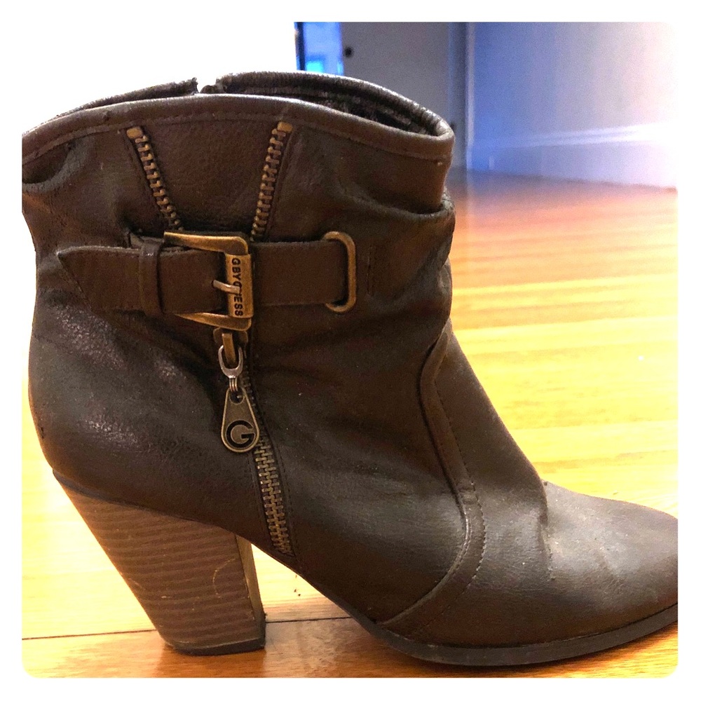 Brown booties from Guess